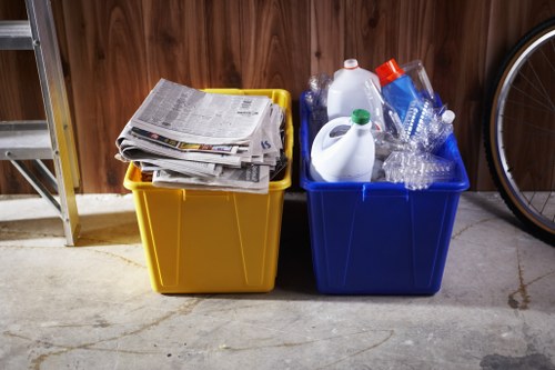 Professional team performing site clearance